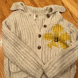 Anthropologie Pilcro Flower Smile Cardigan
